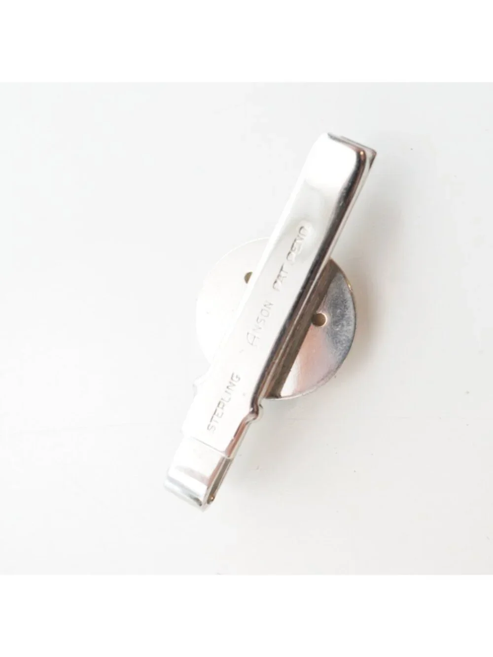 Vintage Anson Sterling Silver Photo Locket Tie Clip With Box